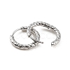 Non-Tarnish 304 Stainless Steel Grooved Hoop Earrings EJEW-M218-01B-P-2