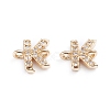 Brass Micro Pave Cubic Zirconia Letter Links ZIRC-I042-16G-K-1