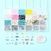 DIY Summer Glass & Synthetic Magnesite & Shell Bangle Making Kits DIY-FS0007-91-8