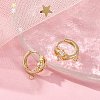 Brass Micro Pave Clear Cubic Zirconia Hoop Earring Findings ZIRC-YW0001-06G-5