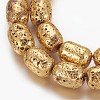 Electroplated Natural Lava Rock Beads Strands G-P400-12G-2