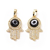 Brass Micro Pave Cubic Zirconia Pendants ZIRC-F136-03G-02-2