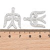 Brass Micro Pave Clear Cubic Zirconia Pendants CU-CBA7BFE-02B-P-3