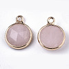 Natural Rose Quartz Charms G-N326-49F-2