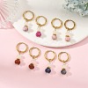 Natural White Jade & Pink Zebra & Red Jasper & Sodalite Beads Hoop Earring EJEW-JE07324-1