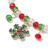 Christmas Theme Alloy Enamel Charms Bracelets BJEW-JB10959-4