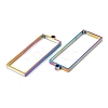 304 Stainless Steel Open Back Bezel Rectangle Pendants STAS-Z040-06B-RC-2
