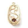 Brass with K9 Glass & Rhinestone Pendants KK-C024-05KCG-01-2
