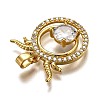 Brass Clear Cubic Zirconia Constellation Charms KK-J278-33G-I-3