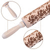 Flower Print Wood Rolling Pin AJEW-WH0314-689B-3