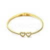 Rack Plating Brass Micro Pave Clear Cubic Zirconia Hollow Double Heart Hinged Bangles BJEW-H616-02G-2