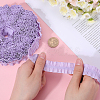20 Yards Ruffled Polyester Elastic Lace Trim EW-WH0018-01B-3