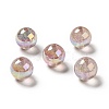 UV Plating Transparent Rainbow Iridescent Acrylic Beads OACR-D010-01B-1
