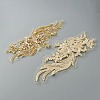 Phoenix Tail Pattern Glass Rhinestone & Mesh Base Fabrics Handwork Embroidery Cloth Sew on Appliques PATC-WH0009-02C-2