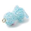Seed Beads Beaded Charms PALLOY-MZ00318-02-4
