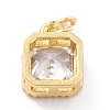 Real 18K Gold Plated Brass Inlaid Cubic Zirconia Charms ZIRC-L100-073G-07-3