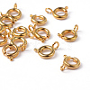 Golden Tone Jewelry Components Brass Spring Ring Clasps X-EC095-G-2