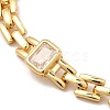 Glass Rectangle Link Chain Bracelet with Panther Chains BJEW-I309-01-4