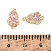 Brass Micro Pave Cubic Zirconia Links Connector Charms KK-K351-77G-05-3