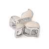 Brass Micro Pave Clear Cubic Zirconia Silde Charms KK-C086-02P-3