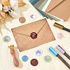 Brass Wax Seal Stamp with Wood Handle AJEW-WH0412-0036-4