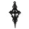Jet Rhinestone Cross Pendant with Black Enamel ENAM-WH0001-06EB-01-1