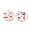Printed Alloy Enamel Pendants ENAM-N071-12G-03-1