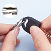 WADORN 8Pcs 4 Styles Titanium Alloy Split Key Rings FIND-WR0010-05A-4