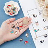48Pcs 6 Colors Rack Plating Alloy Enamel Pendants ENAM-FH0001-15-2