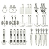 40Pcs 8 Styles Tibetan Style Alloy Pendants TIBEP-YW0001-75-1