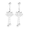 999 Fine Silver Flower Ear Plug Gauges EJEW-P296-09S-1