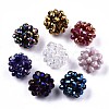 Electroplate Glass Round Woven Beads X-GLAA-T024-01B-1