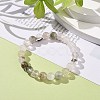 Natural Green Lodolite Quartz/Garden Quartz Round Beaded Stretch Bracelet BJEW-JB08919-02-2