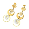 304 Stainless Steel Glass Stud Dangle Earrings EJEW-JE07307-4
