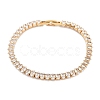 Brass Pave Clear Cubic Zirconia Horse Eye Link Bracelets BJEW-YWC0002-03B-G-1