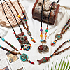 ANATTASOUL 6Pcs 6 Style Natural & Synthetic Mixed Gemstone Lariat Necklaces Set NJEW-AN0001-36-7