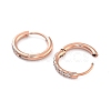 Ion Plating(IP) 316 Surgical Stainless Steel Pave Clear Cubic Zirconia Hoop Earrings Women EJEW-A109-01A-RG-2