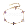 Natural Amethyst Beaded Bracelets BJEW-JB11310-01-1