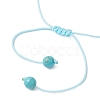 2Pcs Starfish and Turtle Synthetic Turquoise Beads Braided Bead Bracelets BJEW-JB11883-5