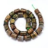 Natural Rhyolite Jasper Triangular Prism Bead Strands G-O092-15-3