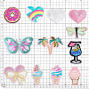 12Pcs 12 Styles Computerized Embroidery Cloth Iron On/Sew On Patches DIY-PH0023-24-2