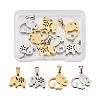 8Pcs 4 Styles 304 Stainless Steel Pendants STAS-TA0001-36-8