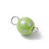 AB Color Plated Opaque Acrylic Round Connector Charms PALLOY-JF03543-02-4