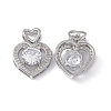 Brass Clear Cubic Zirconia Pendants KK-E068-VA121-1-1