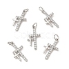 Brass Micro Pave Cubic Zirconia Pendants KK-E068-VB261-2
