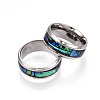 201 Stainless Steel Wide Band Finger Rings RJEW-T005-7-07-2