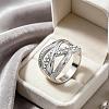 Multi Layered Zinc Alloy Rhinestone Finger Rings for Women IA4421-5-1
