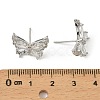 Brass Micro Pave Clear Cubic Zirconia Stud Earring Findings LS-KK-C107-10P-3