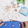 Letter A~Z Alloy Enamel Charms Pendant Locking Stitch Markers HJEW-SC00080-4
