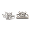 Brass Micro Pave Clear Cubic Zirconia Connector Charms KK-B074-03P-1